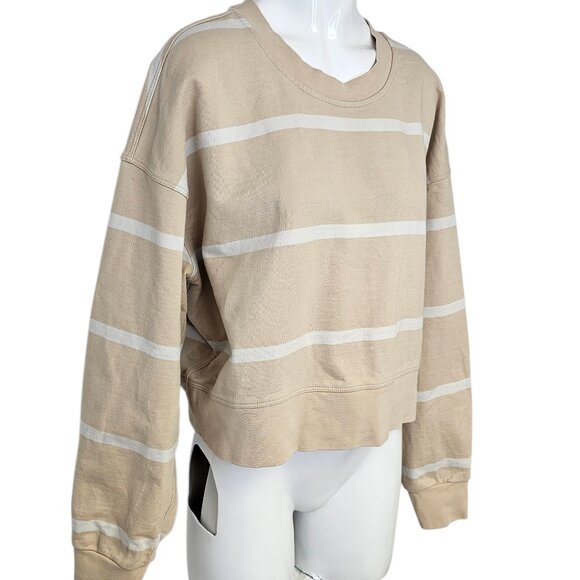 Lululemon Perfectly Oversized Cropped Crew Neck Sweater, Striped - Picture 2 of 6